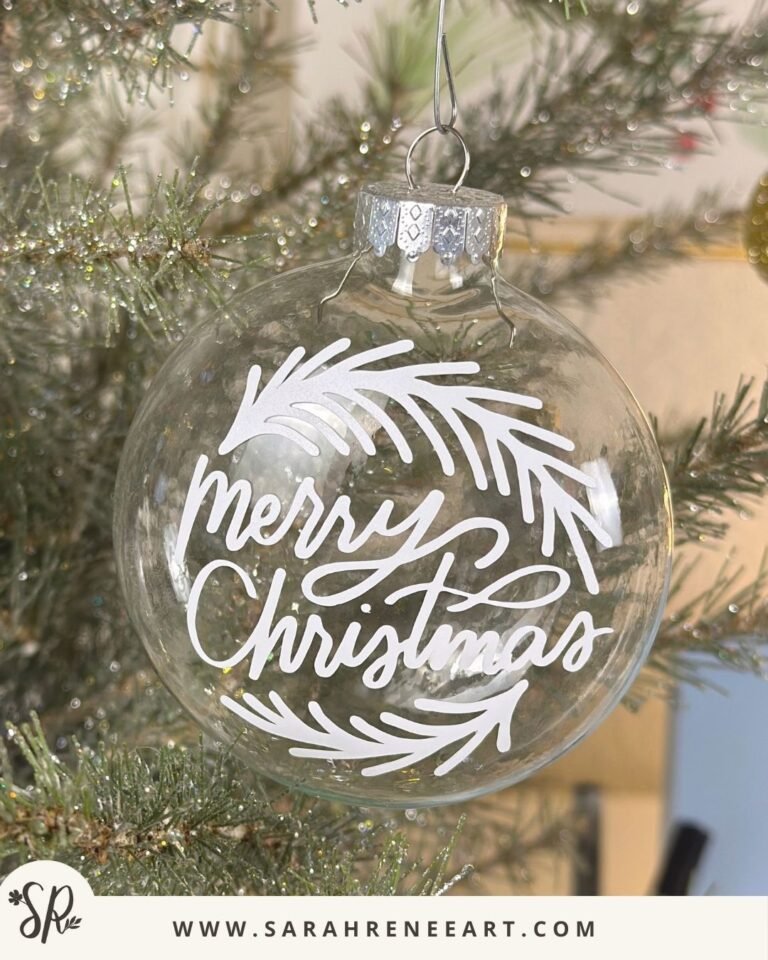 Cricut Christmas Tutorial: DIY Vinyl Lettering Acrylic Ornaments