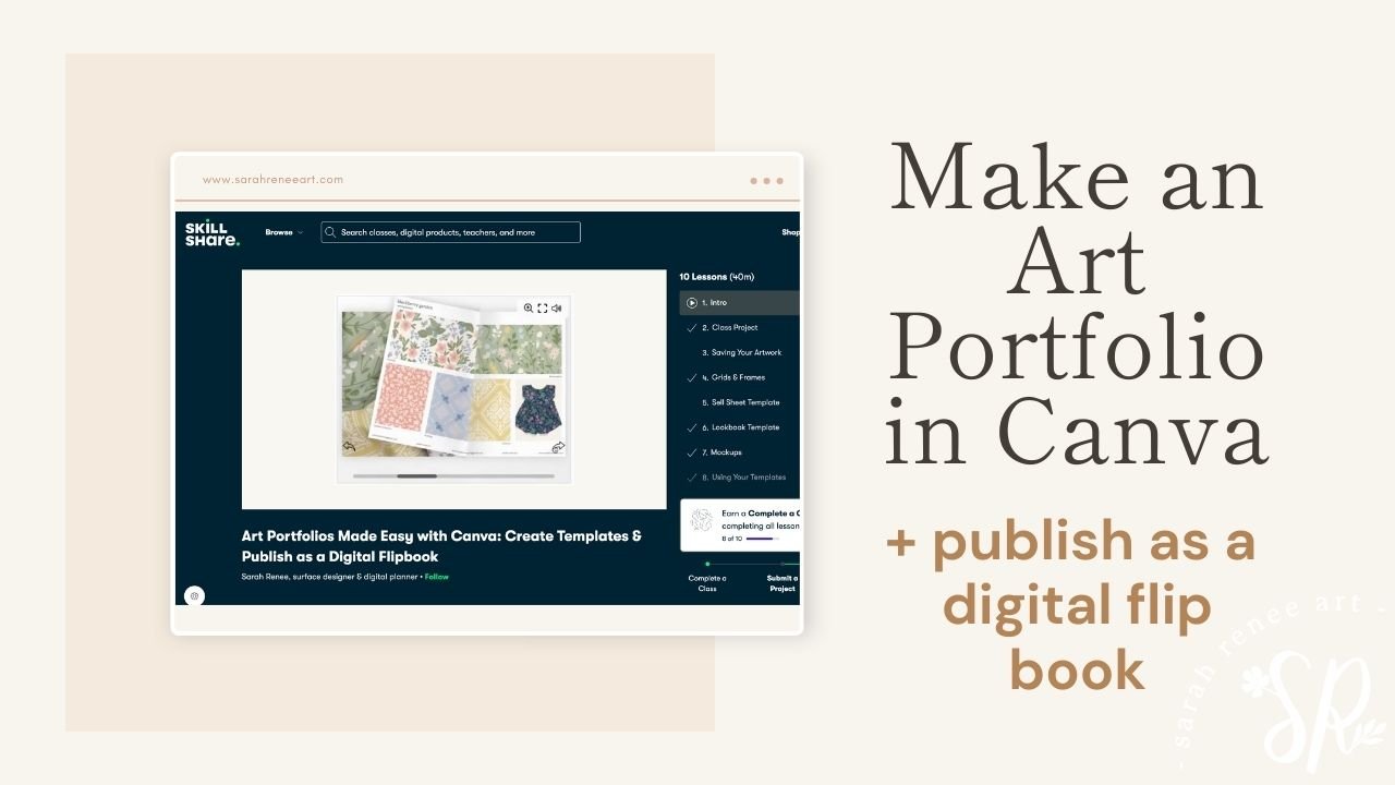 A Skillshare Class called Make an Art Portfolio in Canva + Publish as a Digital Flip Book by Sarah Renee Art